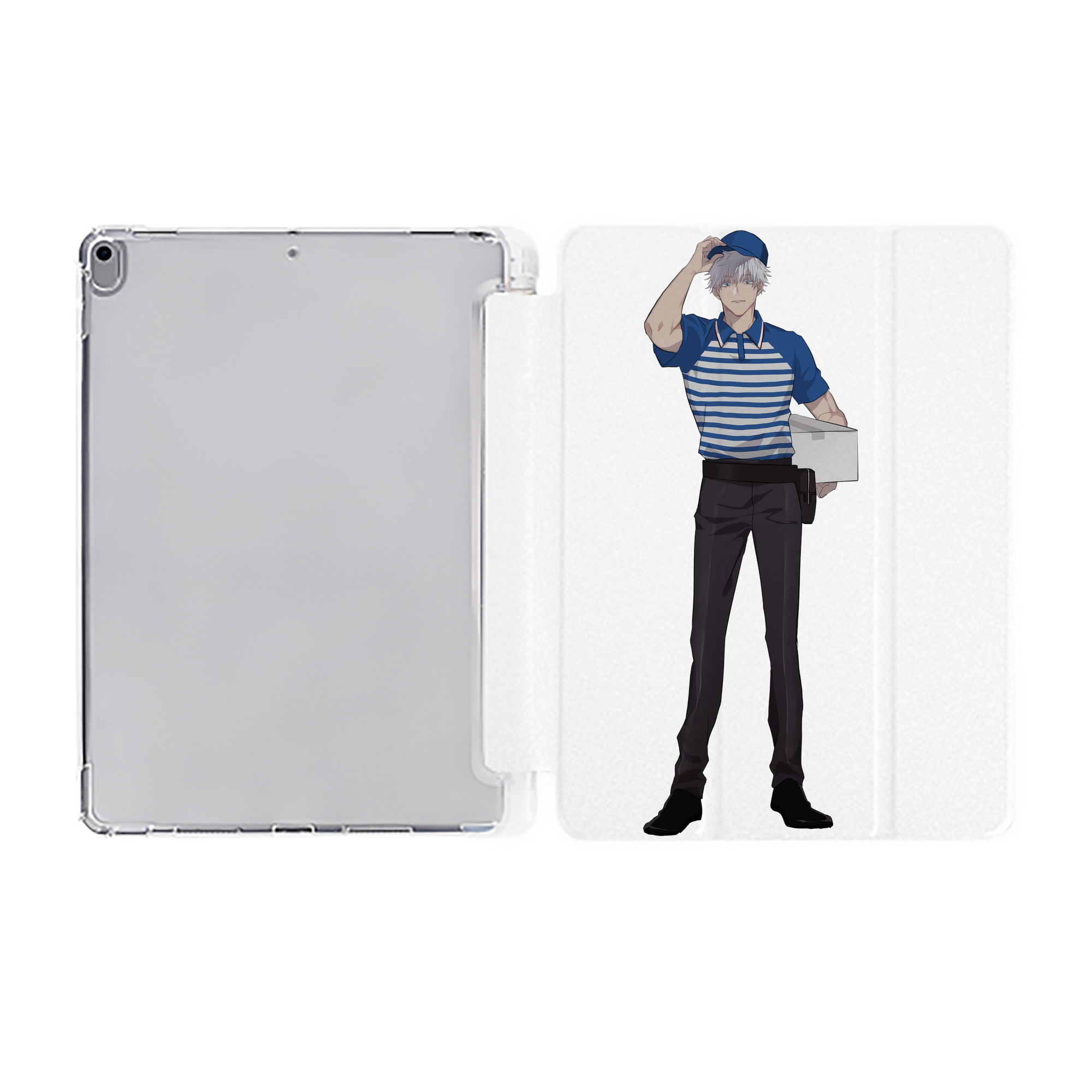 （画像用） 呪術廻戦 Jujutsu Kaisen IPad ケース ペン収納付き 三つ折りスタンド PUレザー×シリコン 対応機種9.5/10.5/10.9インチ